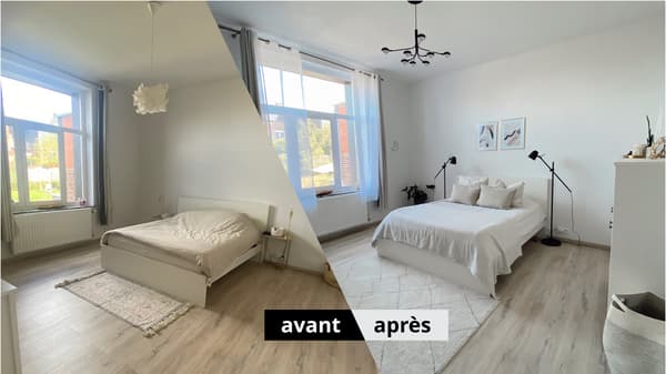 Image avant et après d'une chambre.
