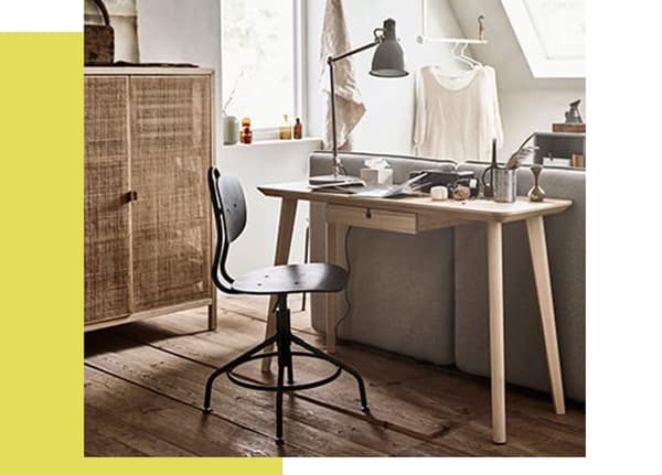 Image of a desk with a chair