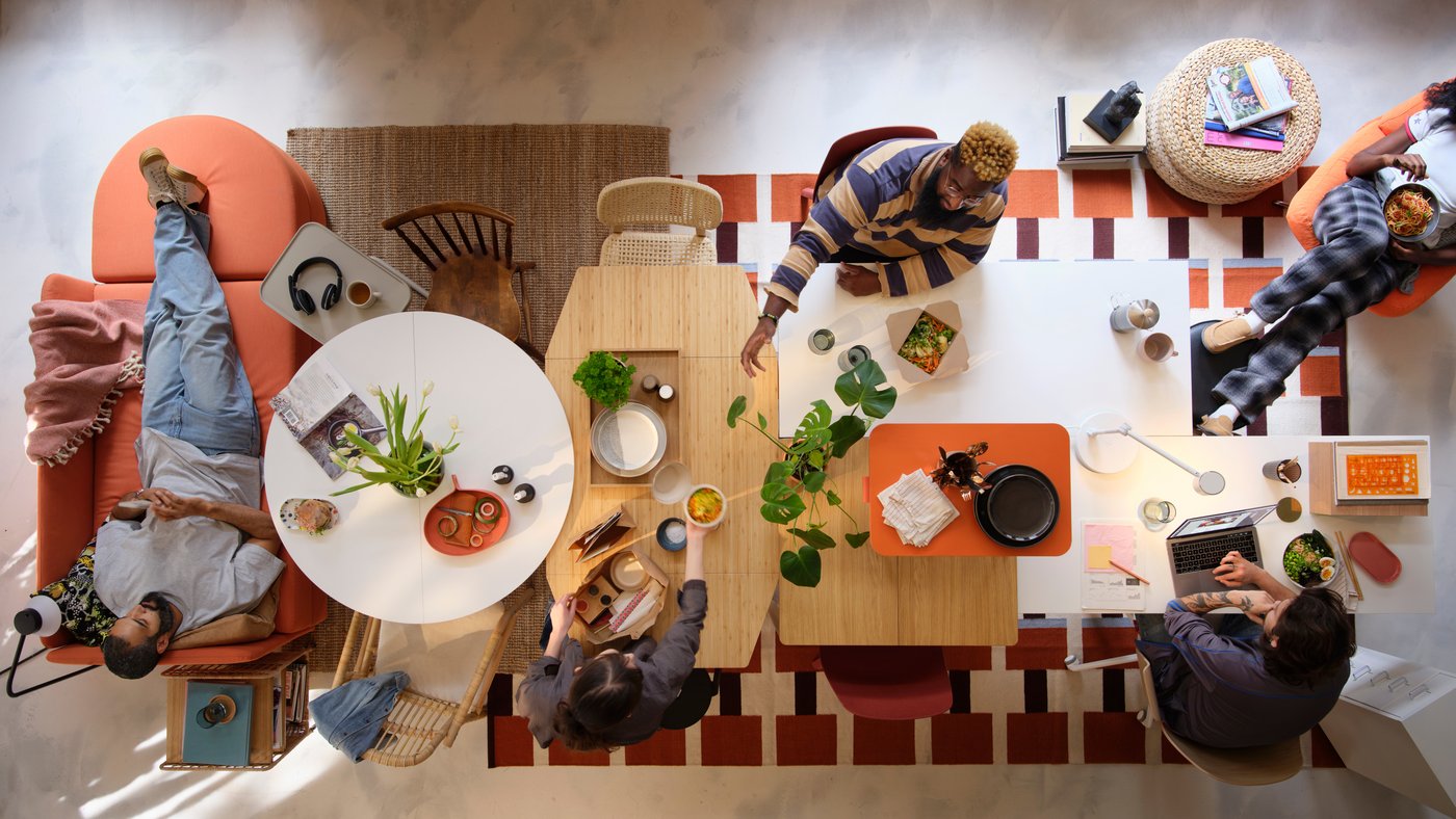 Image of table and people