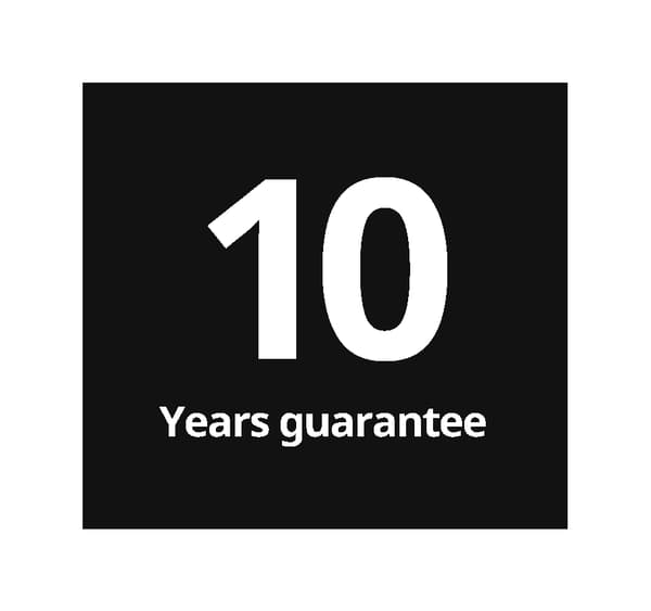 Image showing the 10-year guarrantee for IKEA mattresses of all sizes.