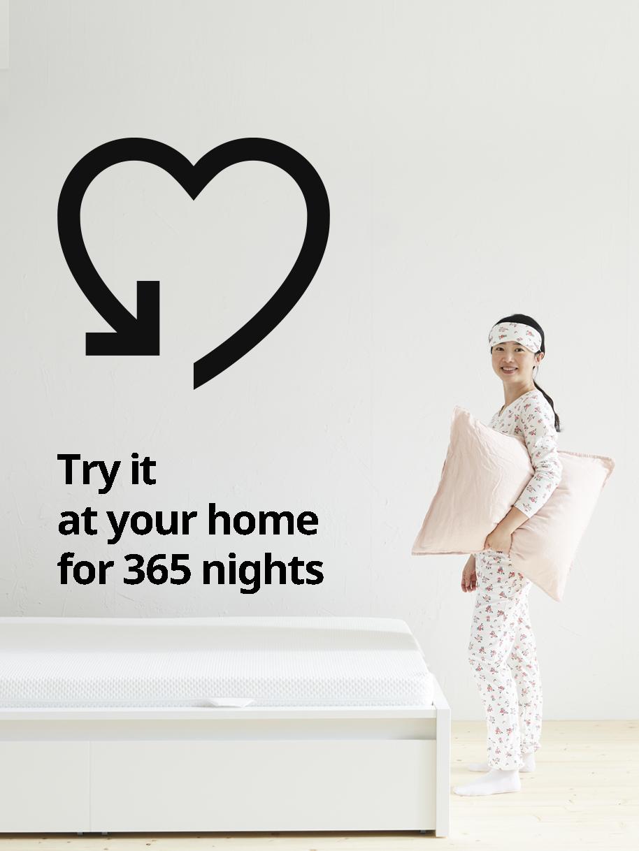 Image with a mattress showing that you have 365 days to try it out.