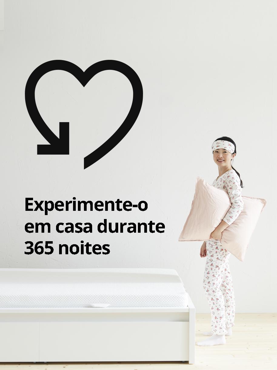 imagem com colchão a informar que tem 365 dias para experimentar