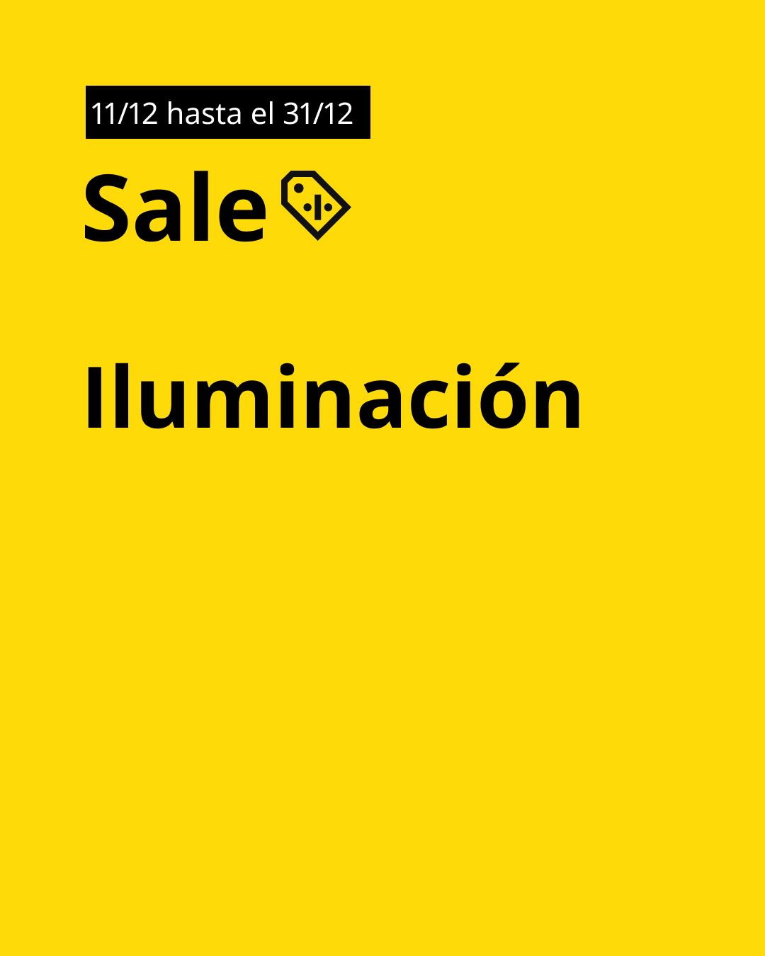 Imagen amarilla con llamado de iluminación de Sale