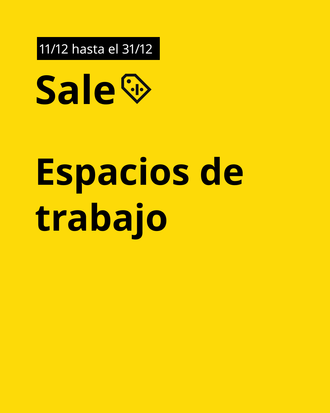 Imagen amarilla de sale de espacios de trabajo