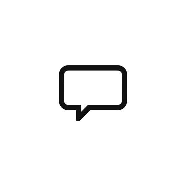 Imagen blanca con logo de conversación con bordes negros