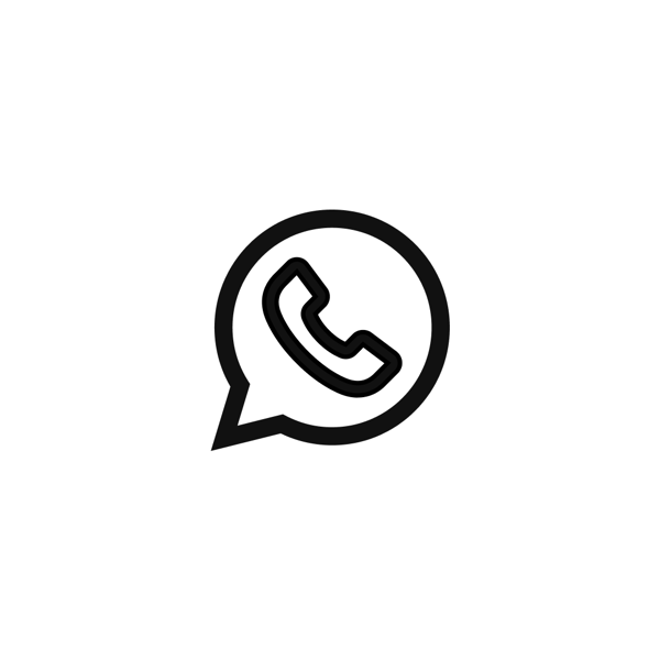 Imagen blanca con logo de whatsapp con bordes negros