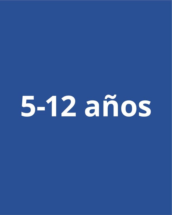 Imagen de fondo azul con el texto "5-12 años".