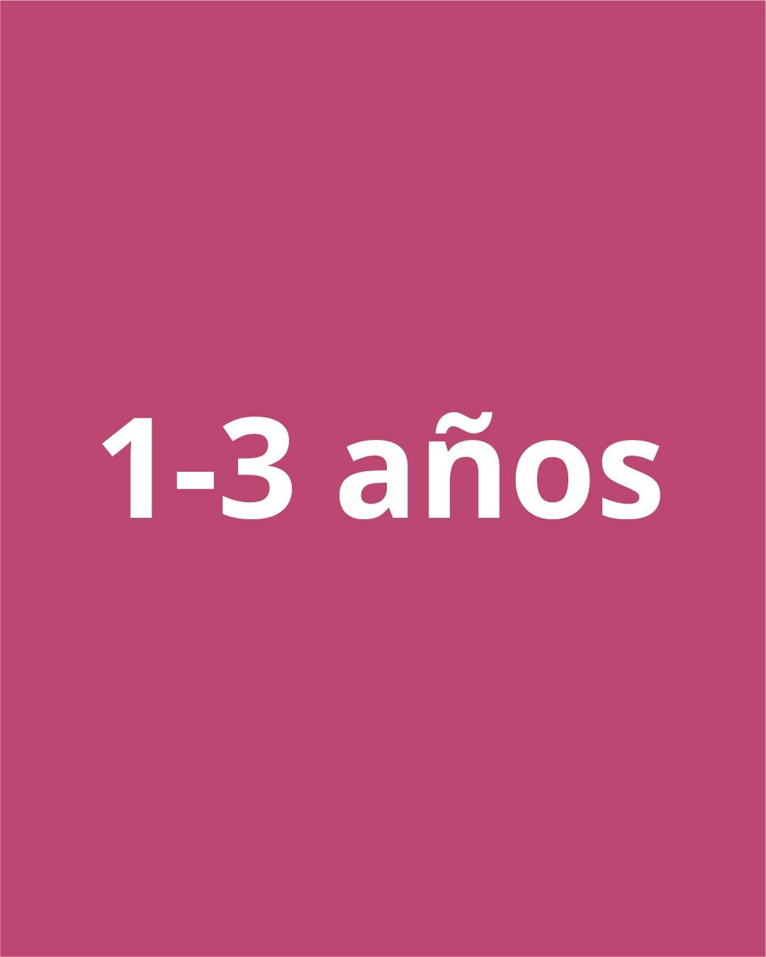 Imagen de fondo fucsia con el texto "1-3 años".