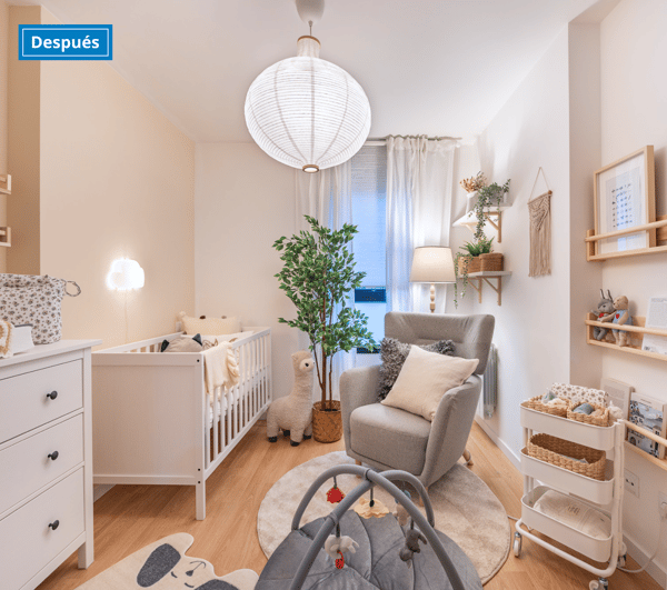 imagen de la habitación después de redecorarla