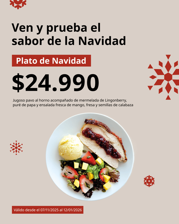 Imagen de plato de navidad con fondo beige.