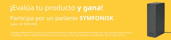Imagen de reviews con concurso del parlante y fondo amarillo.