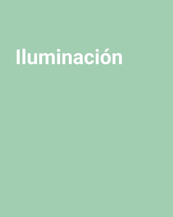 Imagen de tono menta con texto Iluminación.