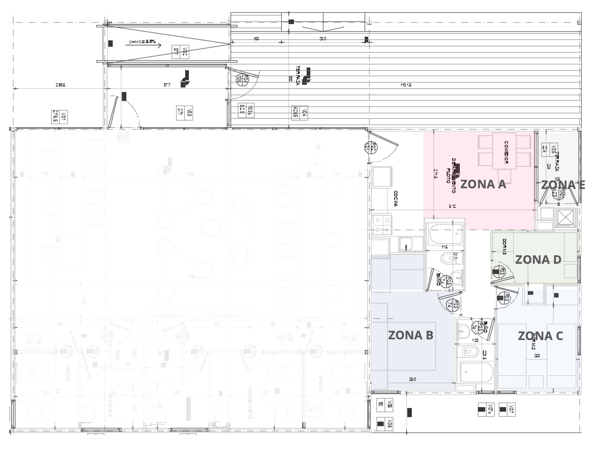 Imagen de un plano del proyecto Villa Panamericana. Muestra las zonas con colores.