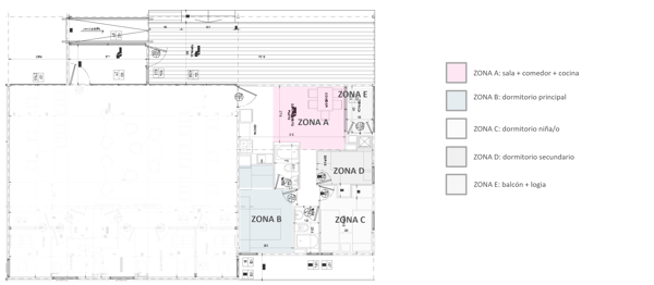 Imagen de un plano del proyecto Villa Panamericana. Muestra las zonas con colores.