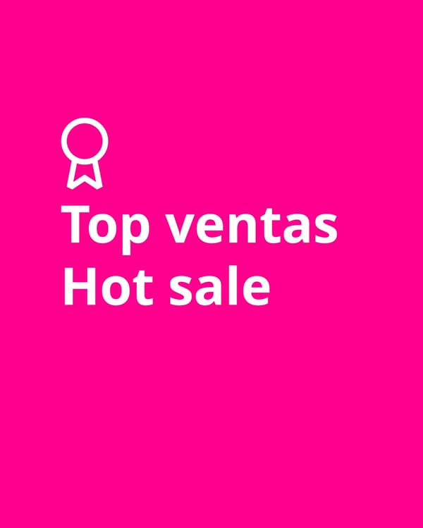 Imagen fucsia con llamado de top ventas en Hot Sale