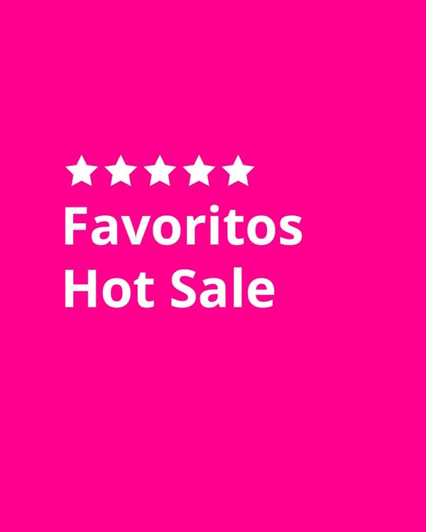 Imagen fucsia con mensaje de Favoritos de Hot Sale