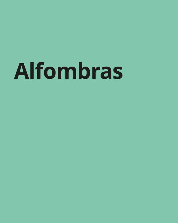 Imagen verde con texto "alfombras"