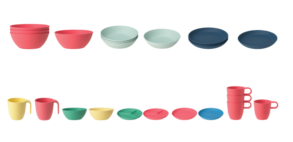 Images d’assiettes, de bols et de tasses HEROISK et TALRIKA rappelés de IKEA.