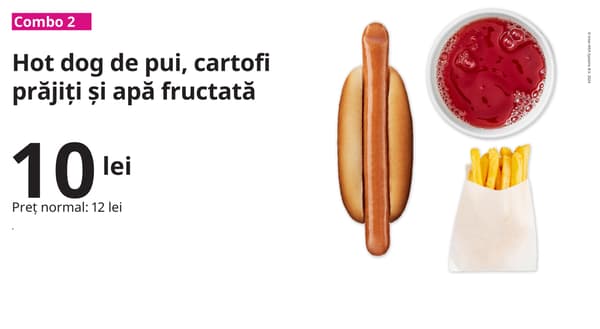 Imaginea arată o ofertă de meniu 