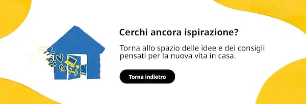 Immagine di una casa stilizzata di colore blu. Dalla porta escono alcuni simboli. Accanto, c'è una scritta.