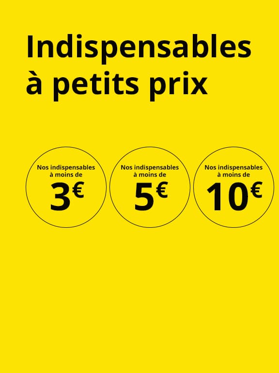 Indispensables à petits prix