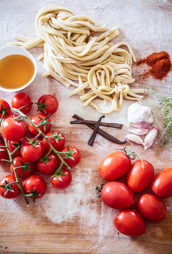 Ingredients for Elisabetta’s pasta dish.