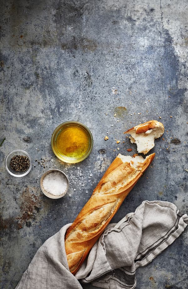 Ingredients for making homemade bread