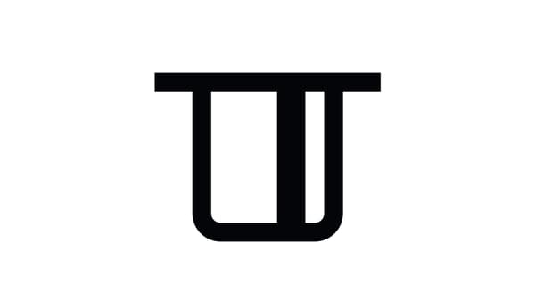 白い背景に黒いカップホルダーのアイコン。シンプルな線画デザイン。