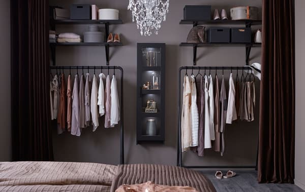 Inside of an open wardrobe