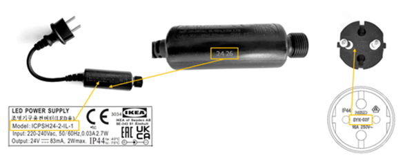 Instructions where to find  production markings on product
