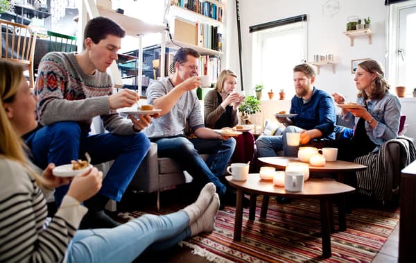 Invite friends round for coffee and cake.