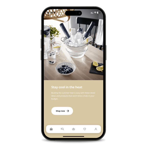 iPhone showing an inspiration page