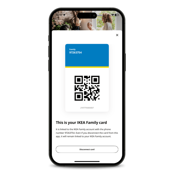 iPhone showing IKEA Family card