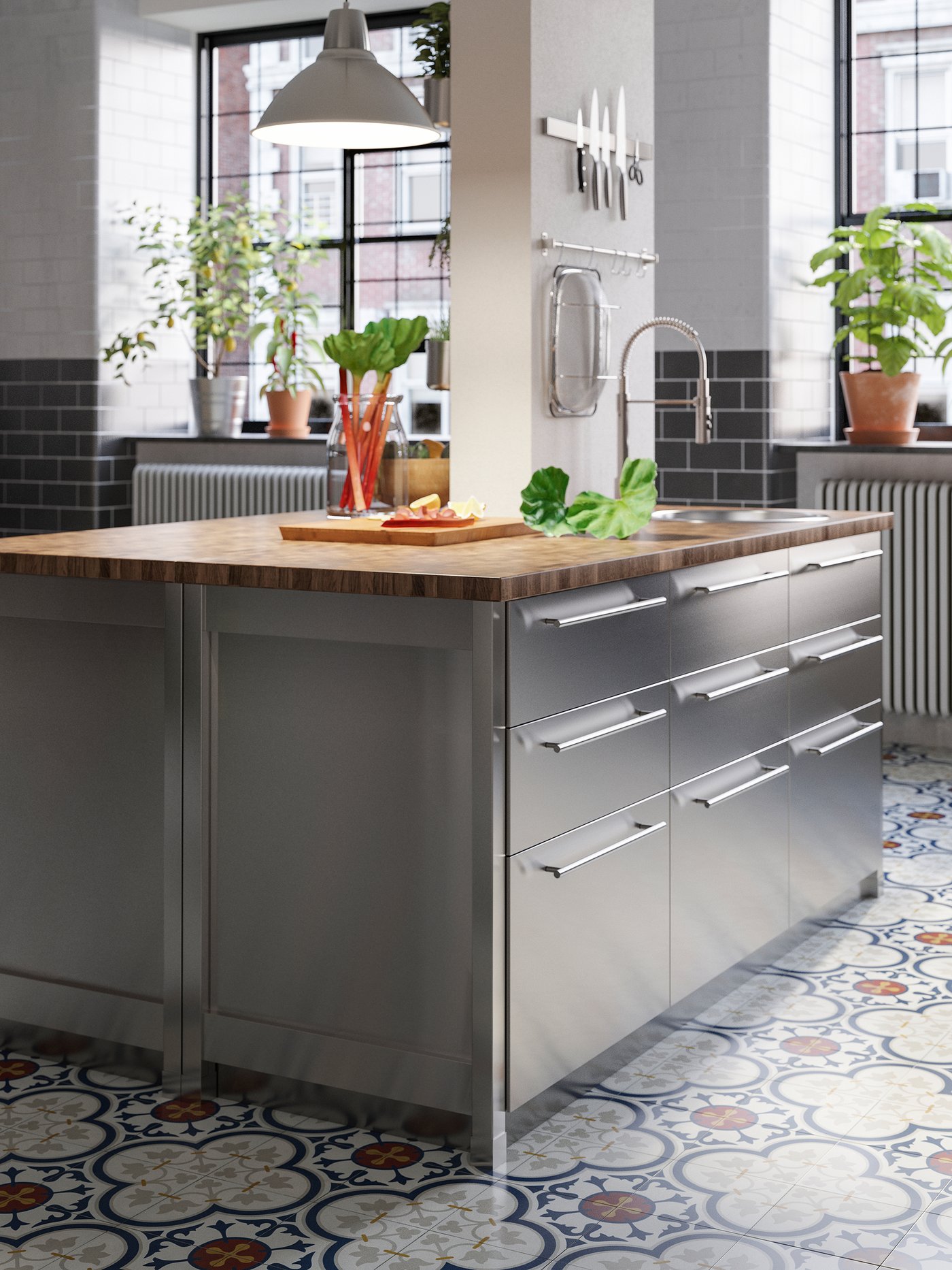 Cocina VÅRSTA de inspiración industrial y profesional IKEA