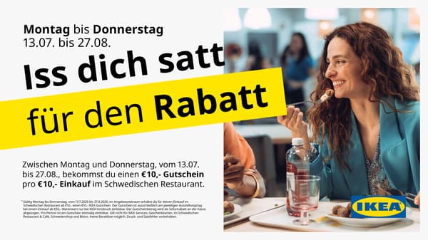 Iss dich satt für den Rabatt.