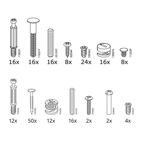 It is a picture with screws and parts to build something.