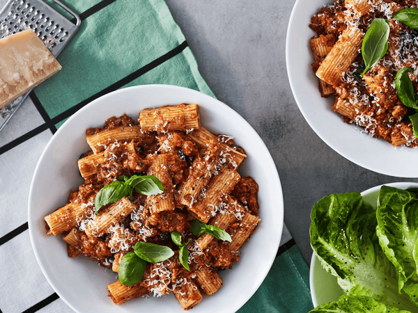 Italian bolognese made with VÄRLDSKLOK plant mince