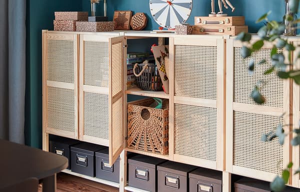 IVAR cabinets with bamboo doors.
