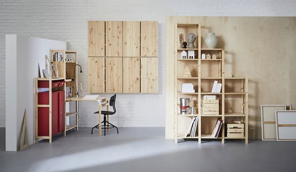 IVAR wooden shelving system