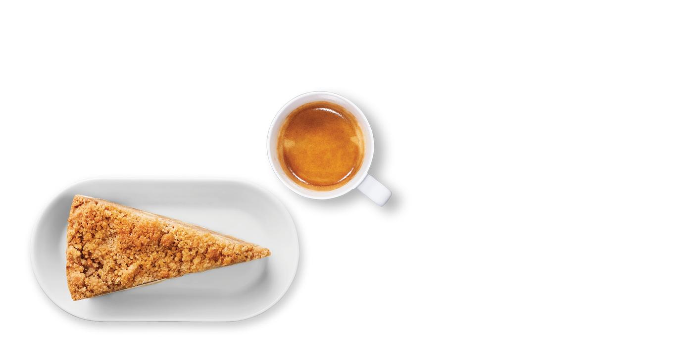 Jablečný dort a espresso