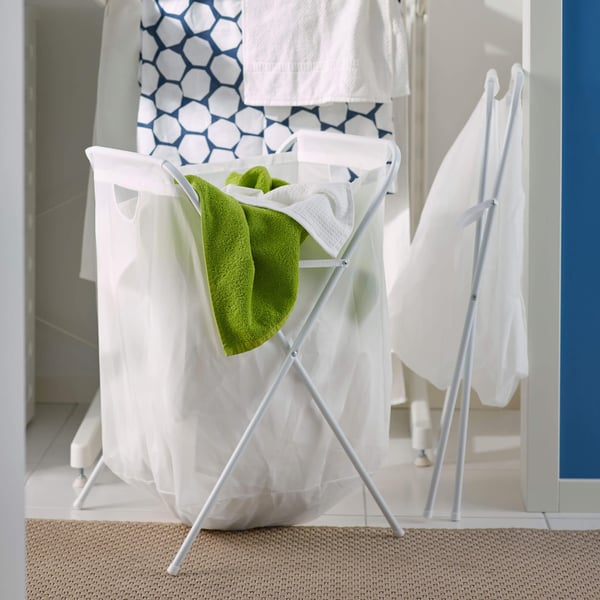 JÄLL laundry bag filled with clothes