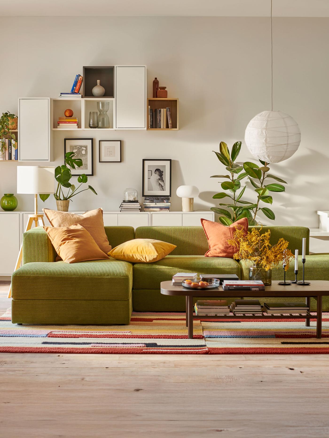 JÄTTEBO 3,5-s mod sofa w chs long Samsala dyel-grn