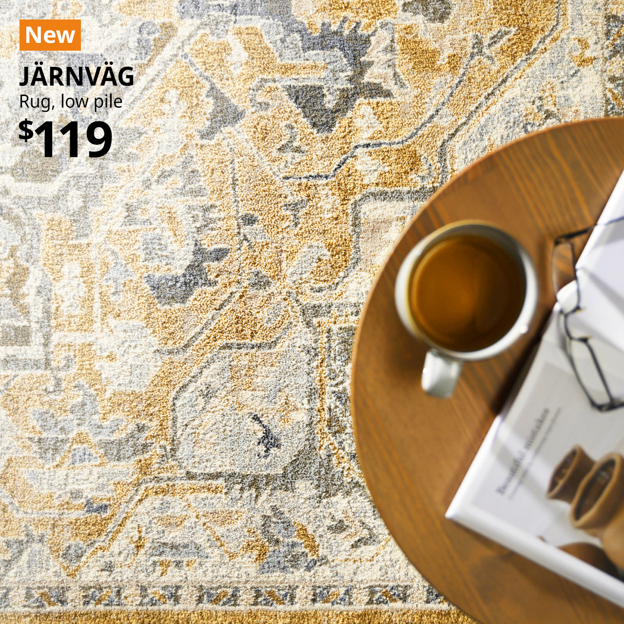 JARNVAG oriental rug, low pile. $119