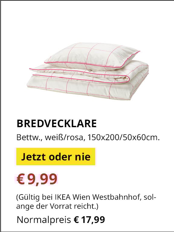 Jetzt oder Nie Angebot: BREDVECKLARE Bettwäsche um €9,99 statt €17,99