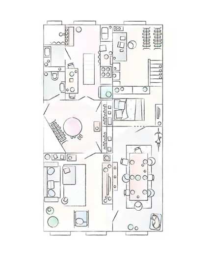 Julia and Andre's minimalist floor plan