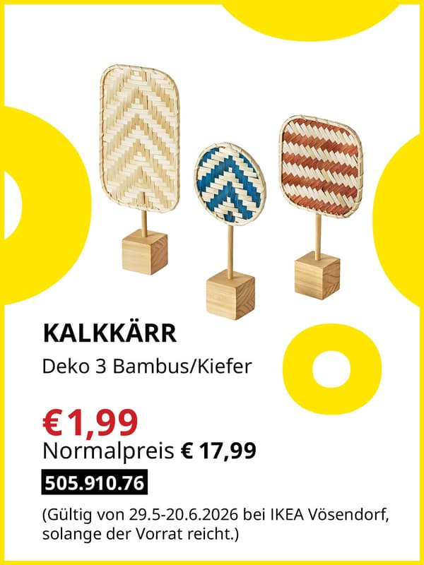 KALKKÄRR Deko 3 Bambus/Kiefer zum Midsommar Sale Preis von € 1,99 statt Normalpreis € 17,99
