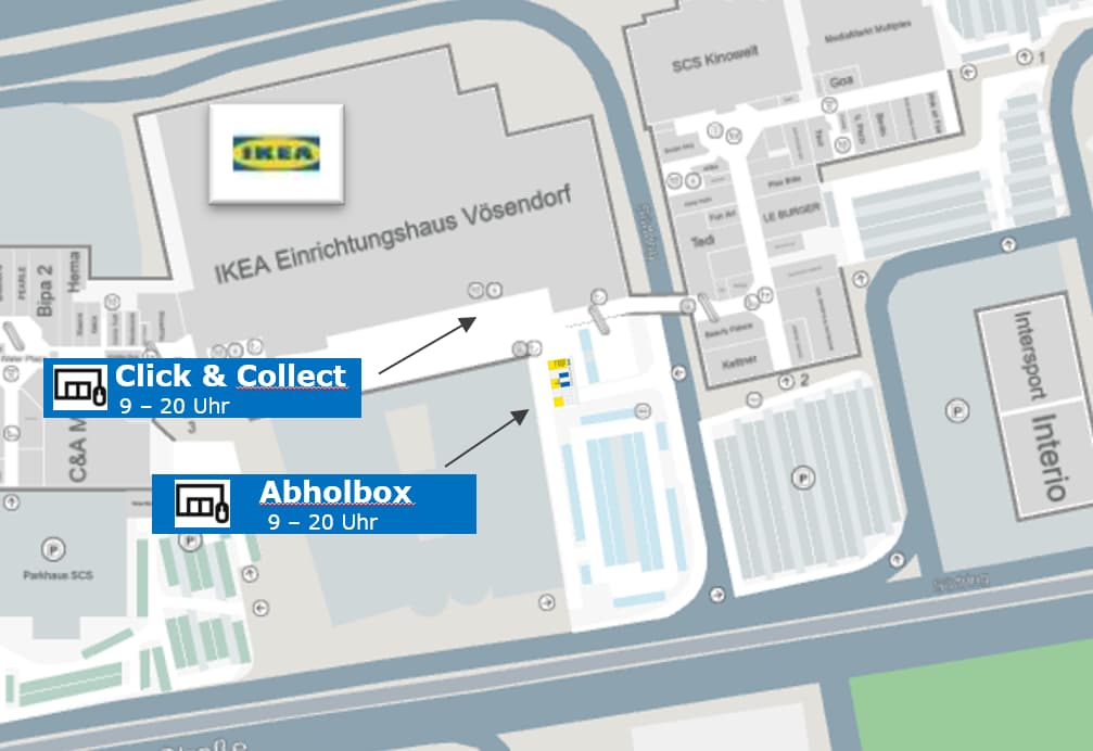 Karte Click & Collect IKEA Vösendorf