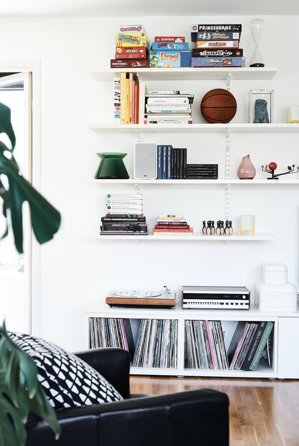 Keep favourite items to hand on open shelving.