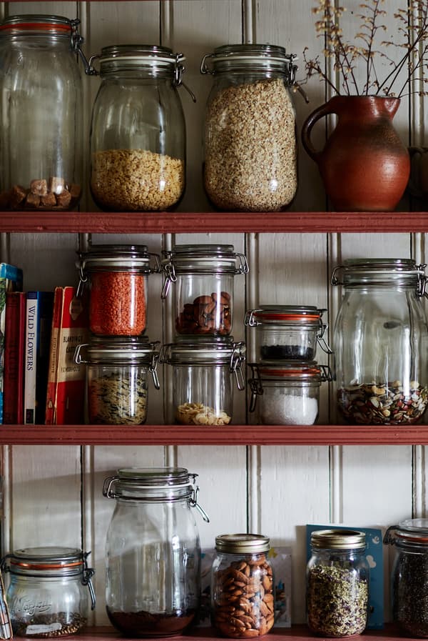 Keep food in glass jars.