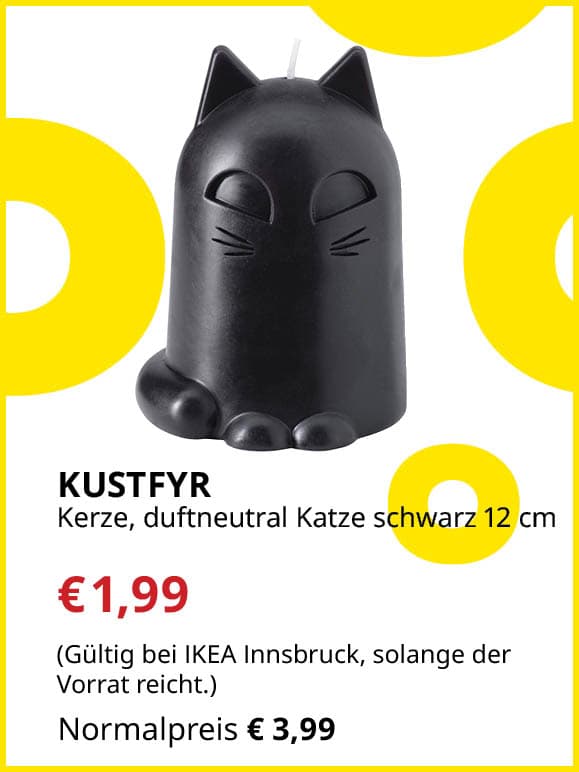 Kerze in Fomr einer schwarzen Katze statt 3.99 € für 1.99 €
